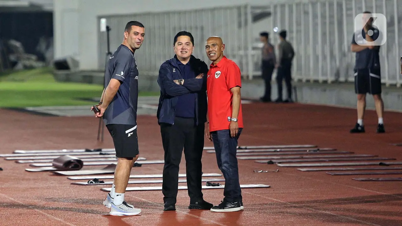Tinjau Latihan, Erick Thohir Tegaskan Timnas Indonesia Harus Menang