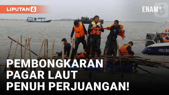 VIDEO: Melawan Ombak! Begini Proses Pembongkaran Pagar Laut di Tangerang