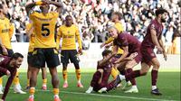 Selebrasi John Stones saat Manchester City menang atas Wolverhampton di Liga Inggris (AFP)