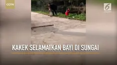 Kakek berusia 90 tahun lantas melompat ke sungai ketika mendengar suara minta tolong. Ini dilakukan untuk menyelamatkan seorang balita.