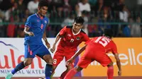 Penyerang Thailand, Teerasak Poeiphimai, berpeluang menjadi andalan di Piala AFF U-23 2023. (AFP/Nguyen Nhac)