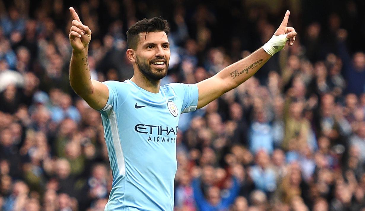 3. Sergio Aguero (Manchester City) - 6 Gol. (AFP/Oli Scarff)