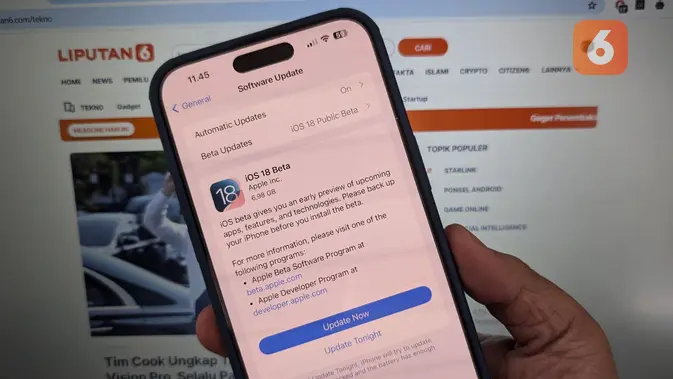 <p>Cara Mudah Instal dan Download iOS 18 Public Beta. (Liputan6.com/ Yuslianson)</p>