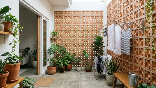 Model Teras Belakang Rumah Sempit untuk Tempat Jemuran