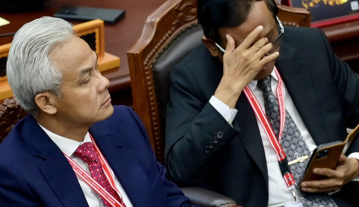 Sidang pembacaan putusan atas gugatan Perselisihan Hasil Pemilihan Umum (PHPU) Presiden dan Wakil Presiden 2024 digelar di Gedung Mahkamah Konstitusi (MK). (BAY ISMOYO / AFP)