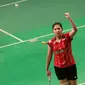 Tunggal putri Indonesia Linda Wenifanetri menyingkirkan wakil Tiongkok, Chen Xiaoxin, untuk meraih tiket perempat final Indonesian Masters 2015, Kamis (3/12/2014). (Liputan6.com/Humas PP PBSI).