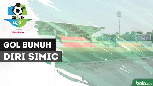 Marko Simic mencetak gol bunuh diri saat Persija Jakarta hadapi PSMS Medan.