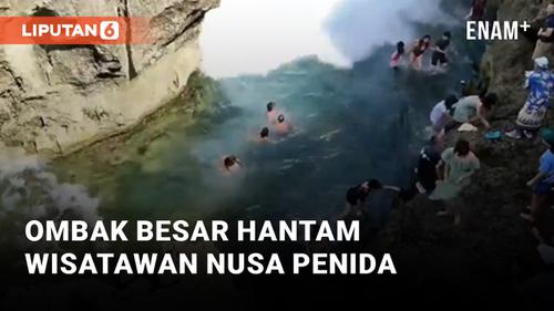 VIDEO: Ngeri! Ombak Besar Hantam Pengunjung Angel Billabong Nusa Penida