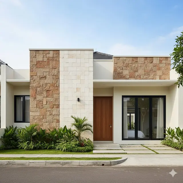 Rumah Atap Datar Modern Gaya Kontemporer. Gemini