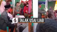 Beredar video pengantin pria mentalak atau ceraikan pasangannya setelah ijab kabul.