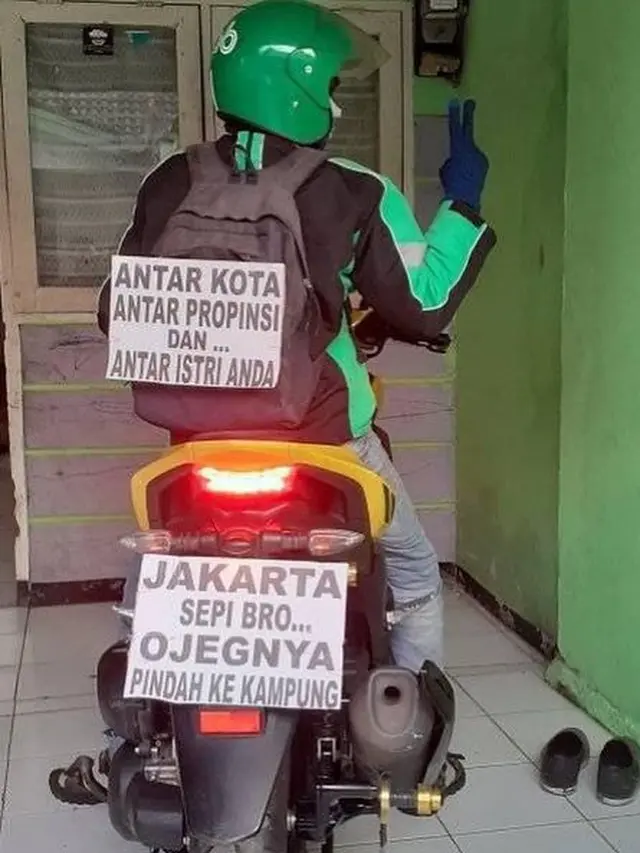 Pelat nomor ojol yang bikin ngakak