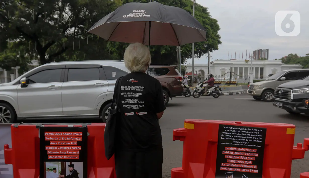 Aktivis menilai Prabowo Subianto memiliki rekam jejak dalam kasus dugaan pelanggaran HAM Berat masa lalu. (Liputan6.com/Herman Zakharia)
