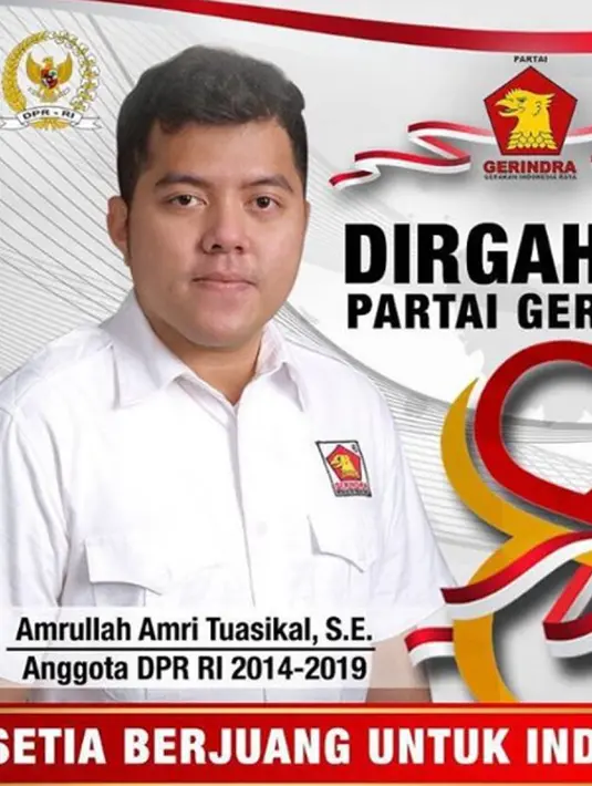 Amri adalah anggota DPR RI dari Gerindra Dapil Maluku. (Instagram/ amrituasikal)