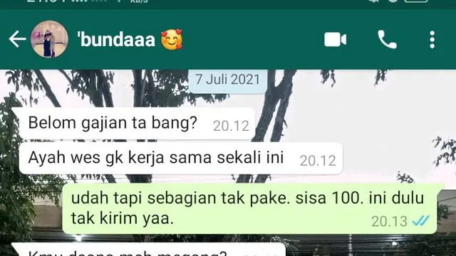 6 Chat Ibu dan Anak Perkara Uang Ini Bikin Haru. (Sumber: Twitter/9itmr)