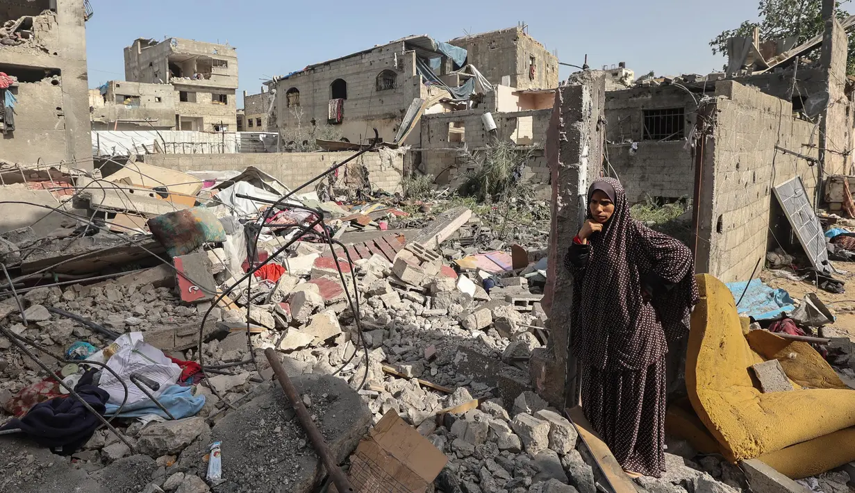 Militer Israel juga memerintahkan evakuasi penduduk di Kota Rafah dan sebagian Kota Khan Younis sejak Senin (31/3/2025) atau sehari setelah perayaan Idul Fitri 1446 Hijriah. (Eyad BABA/AFP)