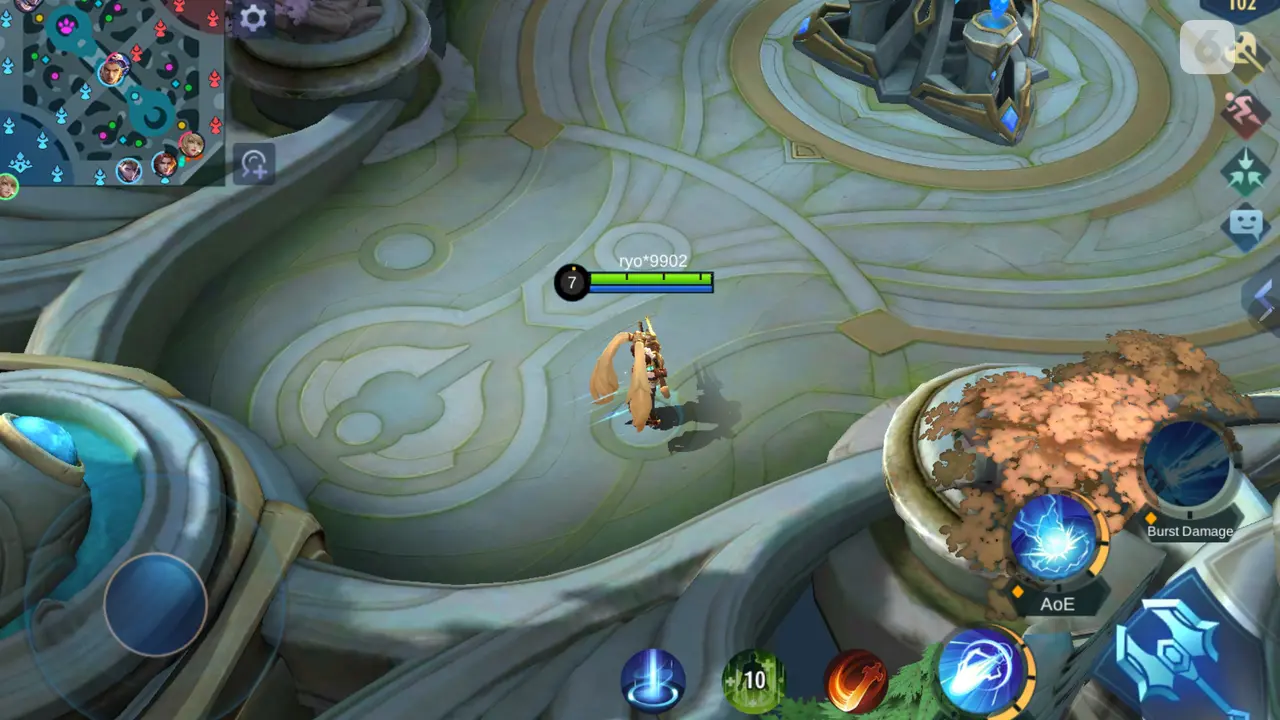 Main gim Mobile Legends di Galaxy Tab S8 Plus
