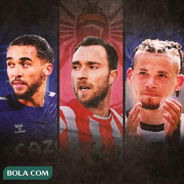 Ilustrasi - Dominic Calvert-Lewin, Christian Eriksen, Kalvin Phillips