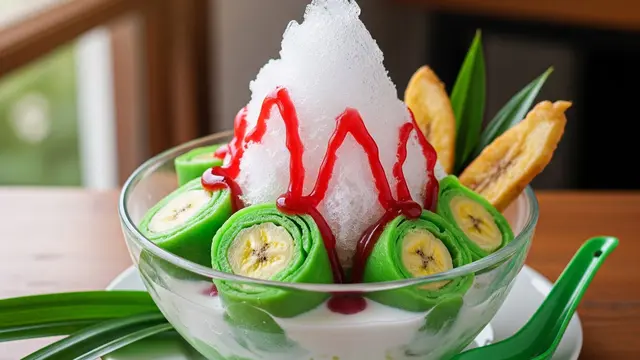 Ilustrasi Es Pisang Ijo