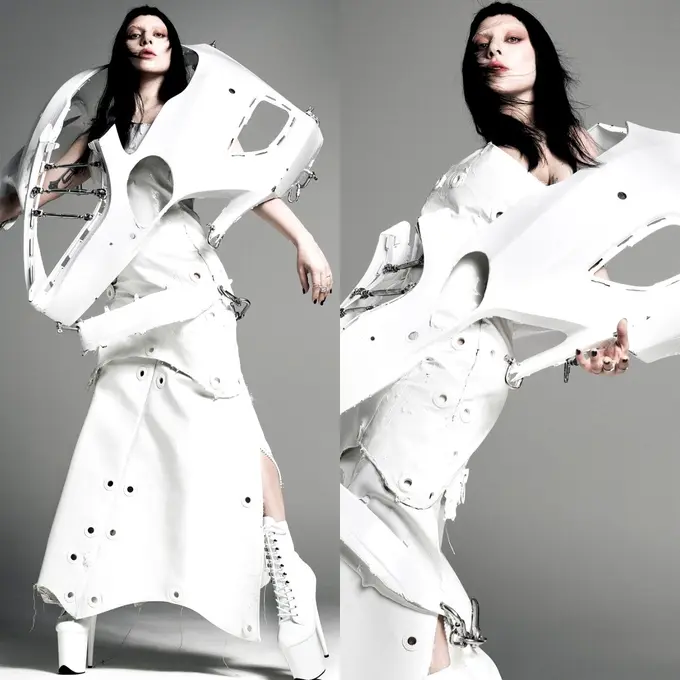 Gaya Nyeleneh Lady Gaga Pakai Baju dari Sparepart Mobil di Red Carpet