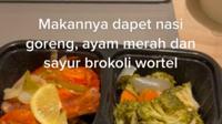 Pebulu tangkis Indonesia, Amalia Dwi Cahya, berbagi menu makanan karantina di Malaysia menjelang Kejuaraan Bulu Tangkis Asia Beregu 2022. (dok. tangkapan layar TikTok @chooturtlerabbitk/https://www.tiktok.com/@chooturtlerabbitkim/video/706201437966283906)