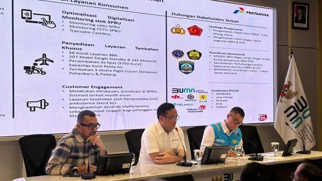 Konferensi pers Kesiapan PLN dan Pertamina dalam rangka Nataru, di Kementerian BUMN, Senin (9/12/2024). (Foto: Liputan6.com/Tira Santia)