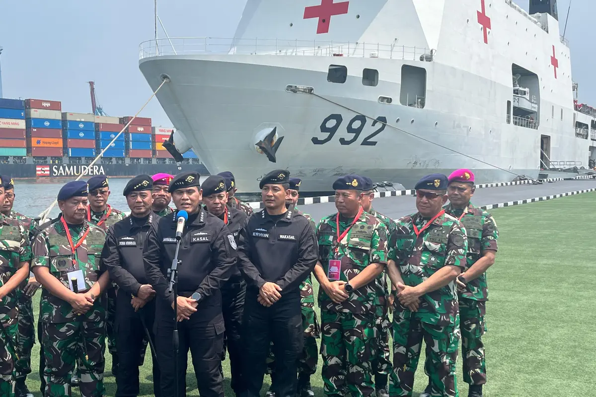 Kepala Staf Angkatan Laut (KSAL) Laksamana Muhammad Ali di Markas Komando Lintas Laut Militer, Jakarta Utara, Sabtu (28/9/2024) (Liputan6.com/Lizsa Egeham)