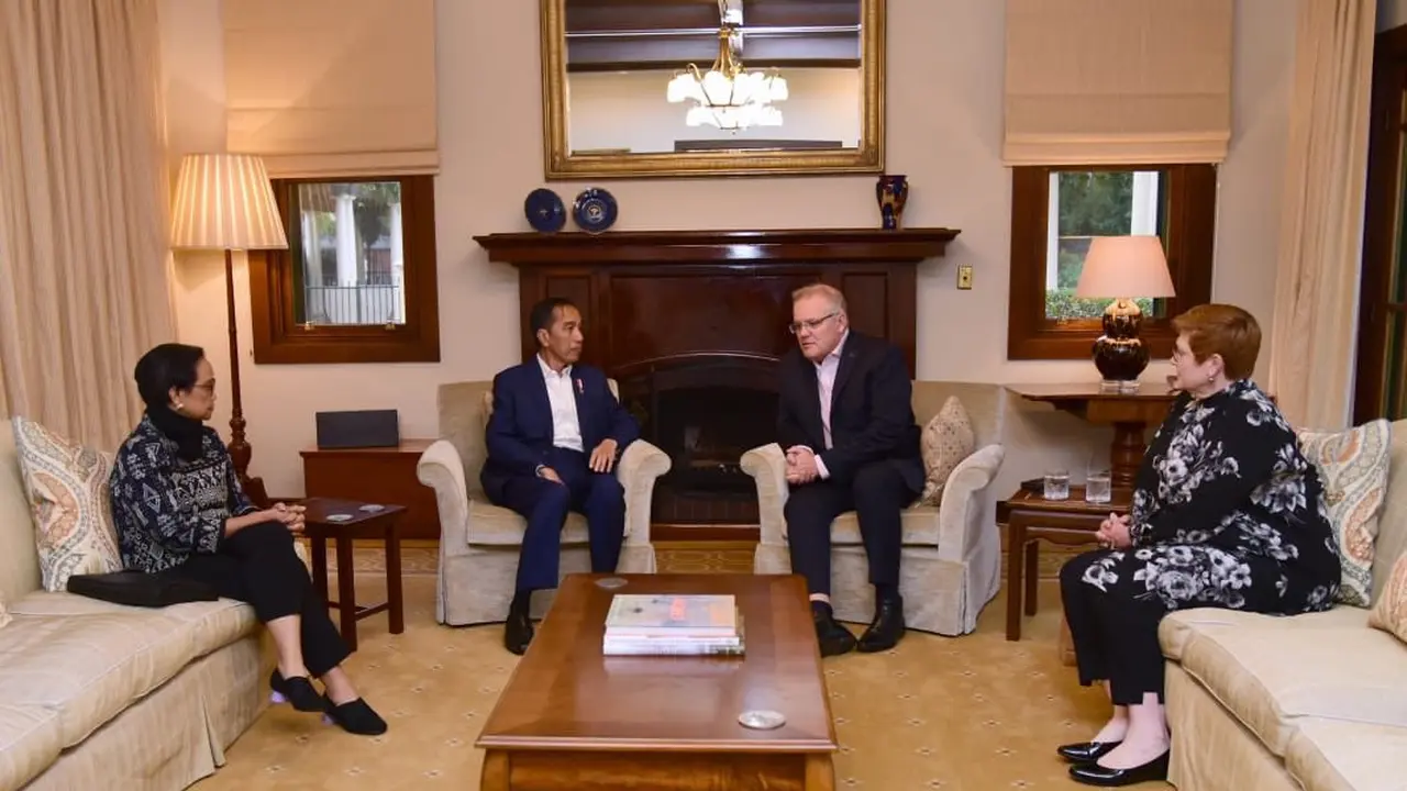 Presiden Jokowi dan PM Scott Morrison di Australia.