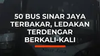 Puluhan bus PO Sinar Jaya terbakar di Jarakosta, Cikarang Barat, Kabupaten Bekasi, Selasa (18/8/2026).

Bus yang terbakar diketahui sudah tidak beroperasi dan terparkir berdempetan. Petugas memperkirakan sekitar 50 unit bus terdampak, namun jumlah pastinya masih dalam pendataan.

Danru Pleton 3 D...
