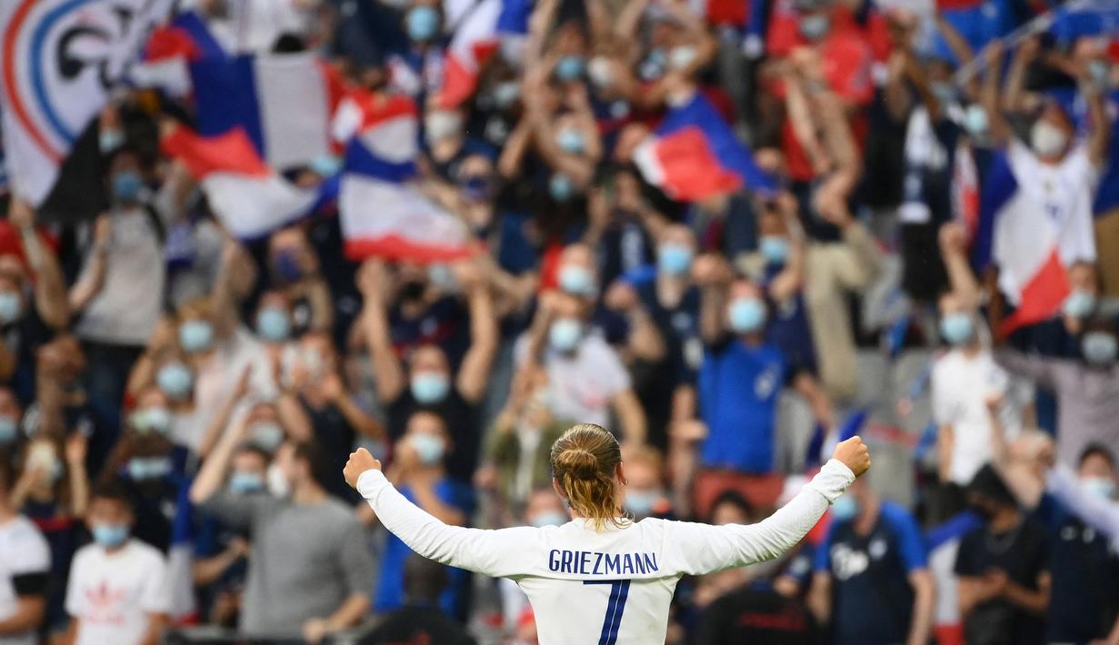 Griezmann sudah mempersembahkan sejumlah gelar bergengsi mulai dari Euro U-19 2010, Piala Dunia 2018, dan EUFA Nations League 2021. Ia juga sempat dianugerahi pemain terbaik pada 2016. (AFP/Franck Fife)