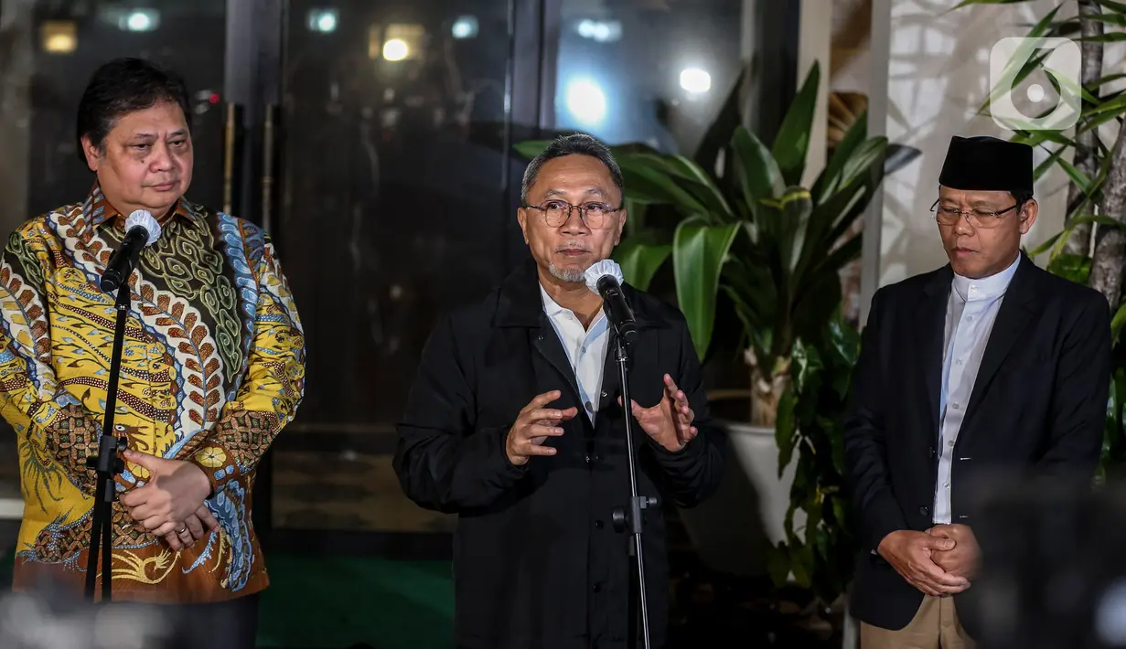 Airlangga menyebut akan ada pertemuan-pertemuan lain antara ketiga partai untuk membicarakan kesepakatan-kesepakatan lainnya. (Liputan6.com/Johan Tallo)