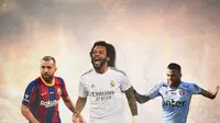 Ilustrasi - Jordi Alba, Marcelo, Dani Alves (Bola.com/Adreanus Titus)