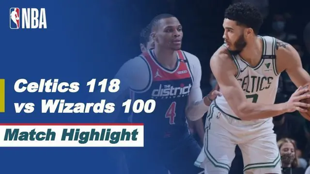 Berita video highlights laga Play-in NBA 2020/2021 antara Boston Celtics melawan Washington Wizards yang berakhir dengan skor 118-100, Rabu (19/5/2021) pagi hari WIB.