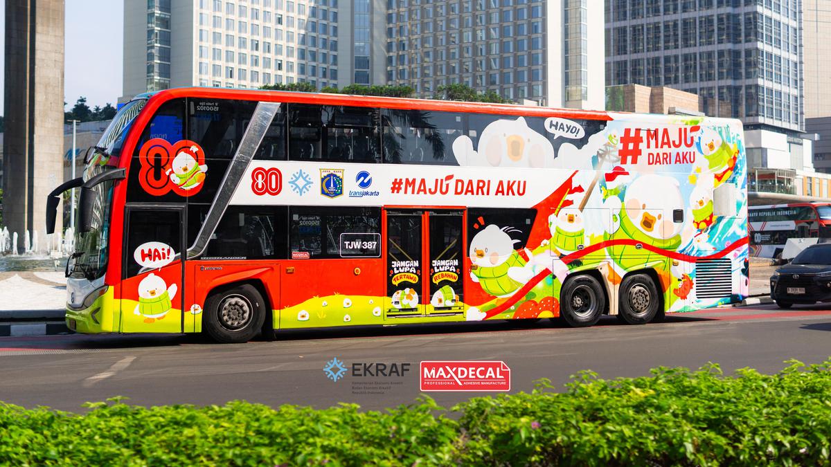 Peringati HUT ke-80 RI, Desain Unik Hiasi Armada Bus Transjakarta
