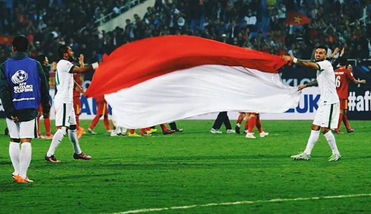 Indonesia dan Thailand bertemu dalam final piala AFF 2016. Bermain di kandang bagi Indonesia pada leg pertama final itu, para selebriti memprediksi Timnas Indonesia menang, meski tipis. (Instagram/timnas.indonesia)