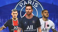PSG - Leandro Paredes, Lionel Messi, Mauro Icardi (Bola.com/Adreanus Titus)