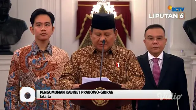 Pengumuman Kabinet Merah Putih Presiden Prabowo Subianto dan Wakil Presiden Gibran Rakabuming Raka