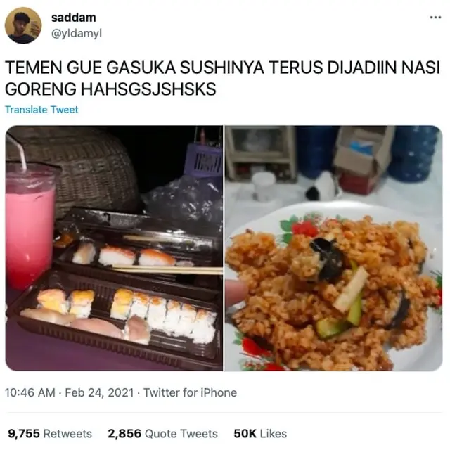 6 Potret Kombinasi Sushi Pakai Nasi Ini Khas Orang Indonesia Banget