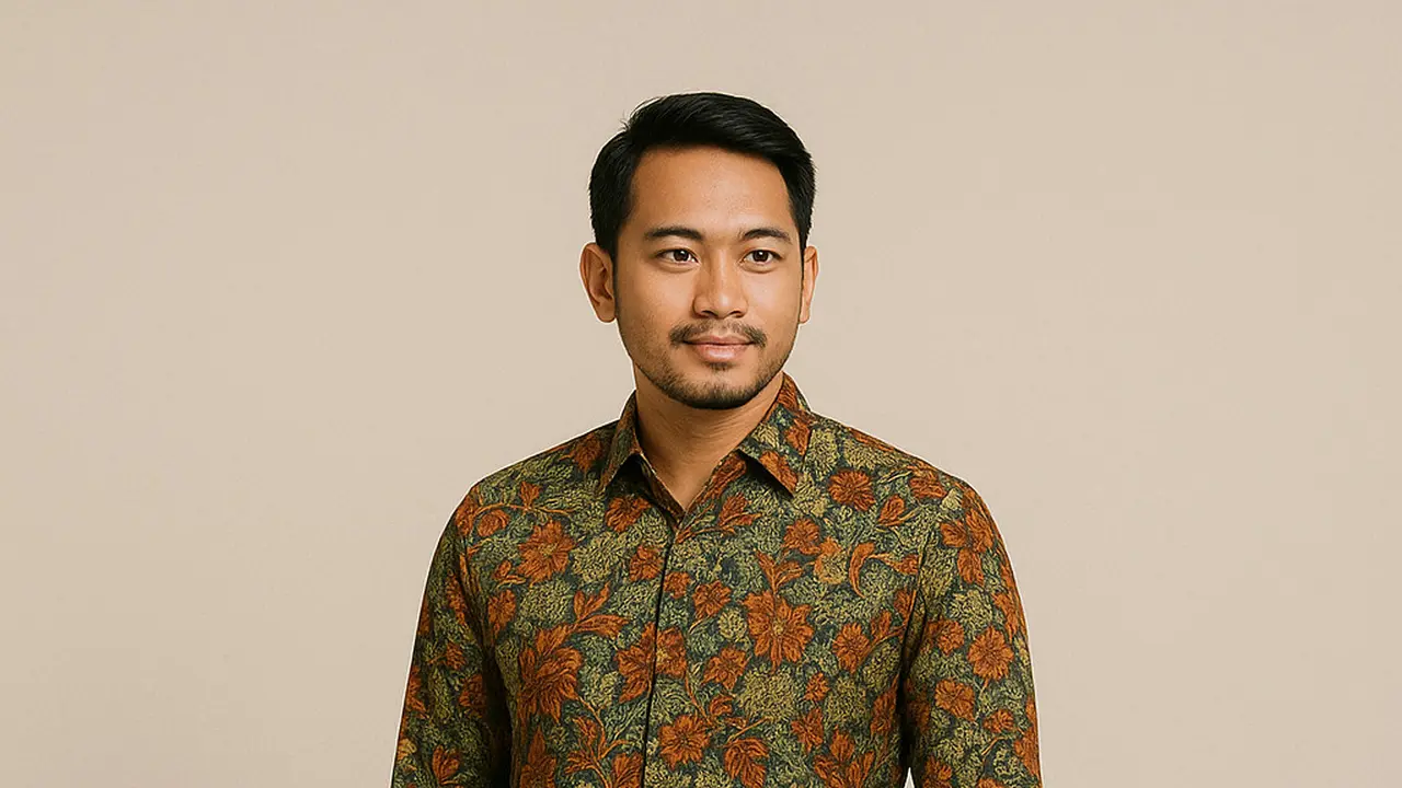Referensi Outfit untuk Kondangan Pria Setelan Kemeja Motif dan Celana Slimfit 2025/Nurul Diva Kautsar via ChatGPT