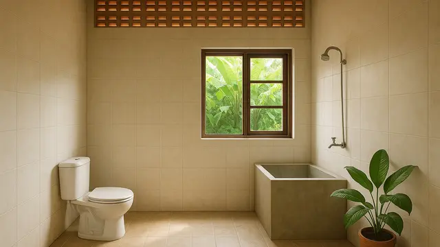 Model Kamar Mandi dan WC Sederhana di Kampung/Ilustrasi AI