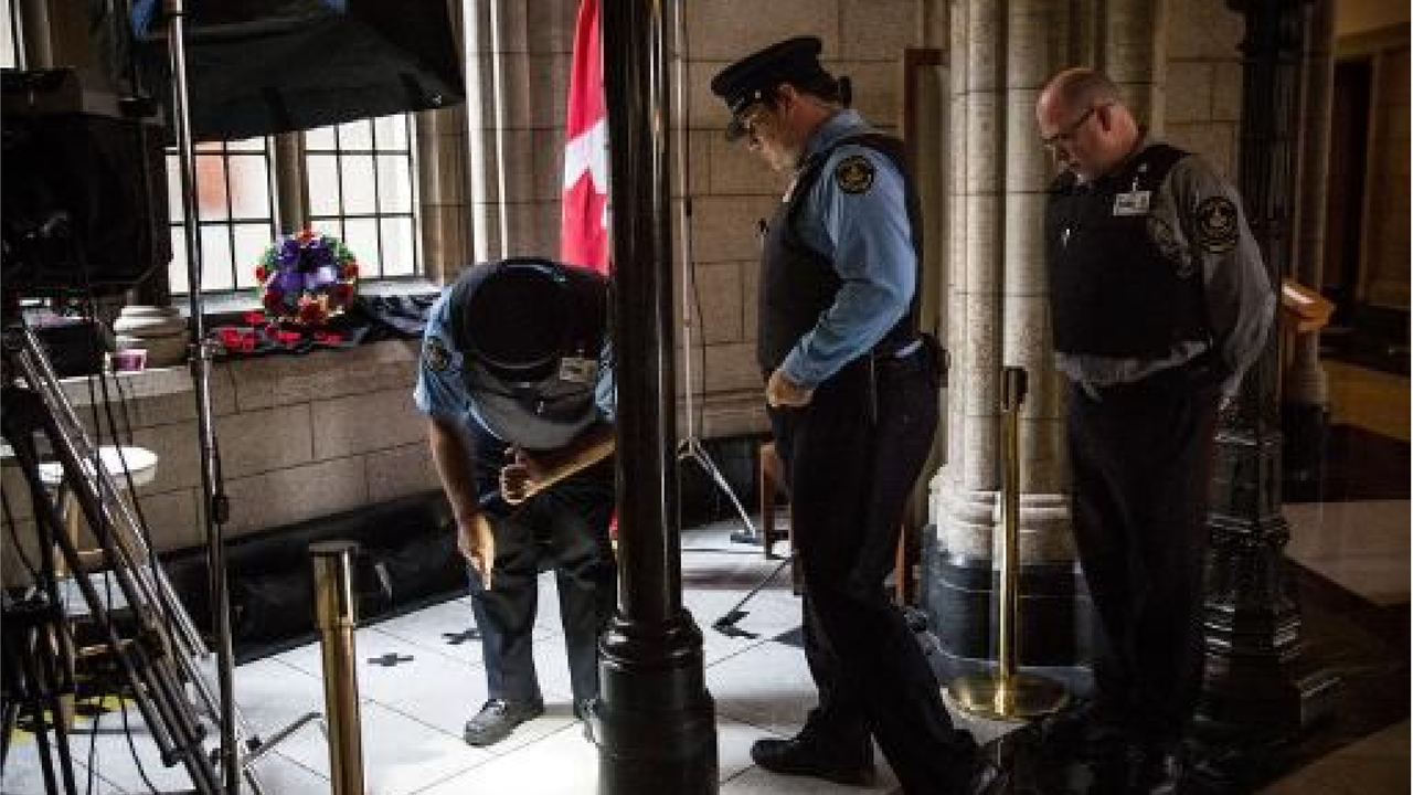 Lokasi pengambilan video penembak di Gedung Parlemen Kanada.