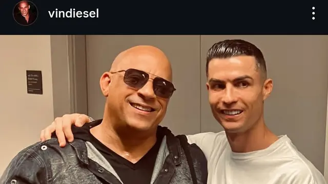 Unggahan Vin Diesel tentang Cristiano Ronaldo. (Instagram/ Vin Diesel)