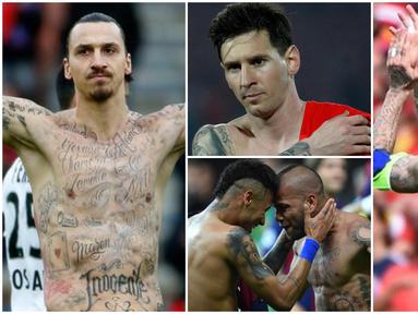 Berikut ini para pesepak bola yang memiliki tato di tubuhnya. Diantaranya adalah Lionel Messi, Zlatan Ibrahimovic dan Sergio Ramos.