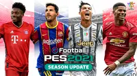 Cover eFootball PES 2021, Lionel Messi bersanding dengan Cristiano Ronaldo. (Dok. Konami)