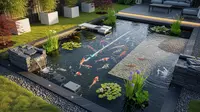 7 Desain Kolam Koi yang Tetap Bersih dan Estetik untuk Pemilik Rumah Sibuk