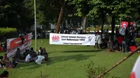 Relawan Presiden Jokowi memadati Tugu Proklamasi, Menteng, Jakarta Pusat  (Liputan6.com/ Faizal Fanani)