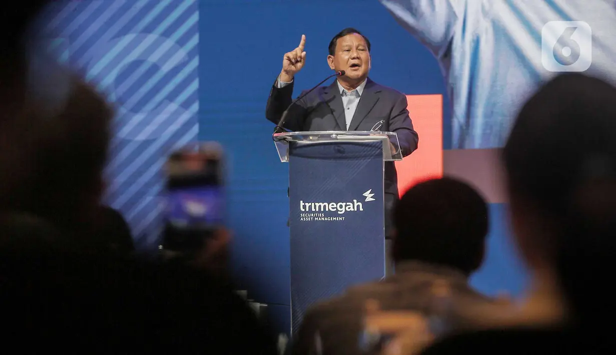 Dalam kesempatan tersebut Prabowo Subianto menyampaikan visi, misi, serta program unggulannya. (Liputan6.com/Angga Yuniar)