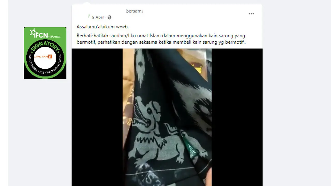 Tangkapan layar klaim sarung bermotif anjing,