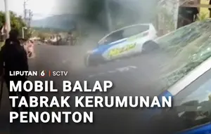 Mobil Balap Tabrak Kerumunan Penonton