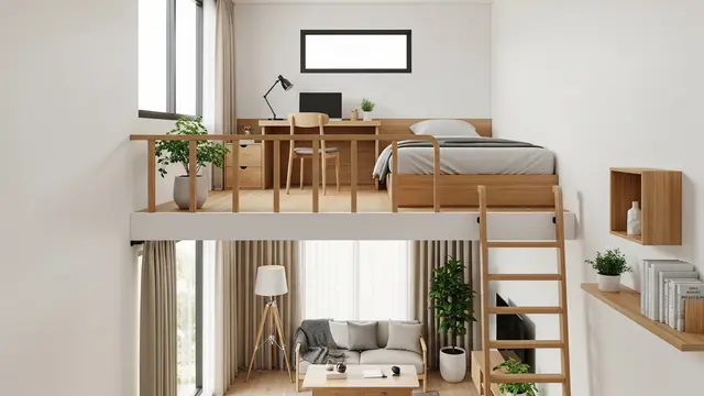 Model Loft Kerja-Tidur Terintegrasi