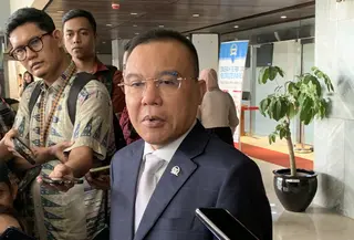 Wakil Ketua DPR Sufmi Dasco berbicara mengenai RUU Mahkamah Konstitusi (MK). (Liputan6.com/ Delvira Hutabarat)